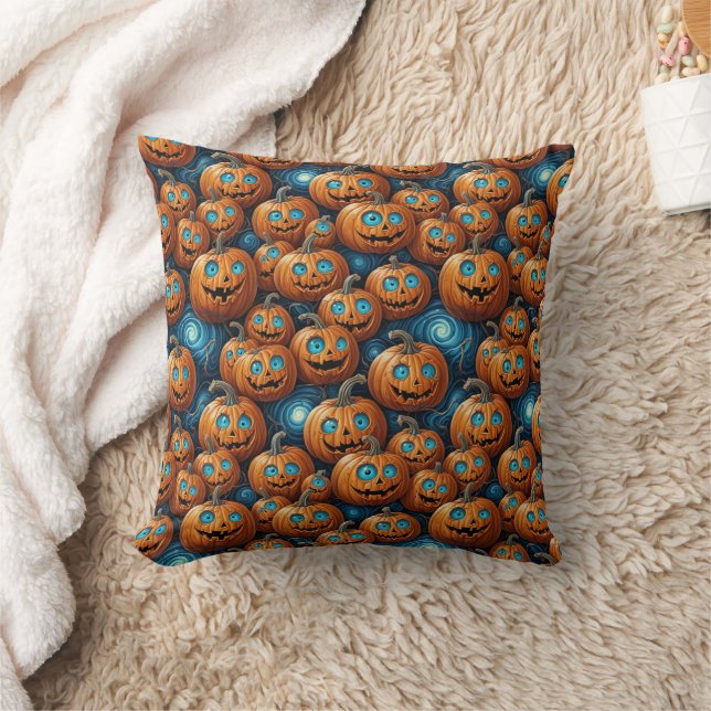 Coussin Whimsical Pumpkin Halloween Throw Pillow (Couverture)