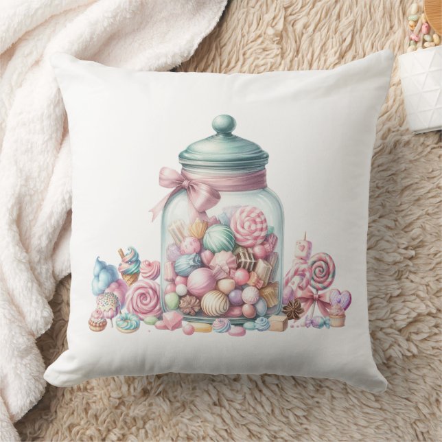 Coussin Whimsical Watercolor Sweet Candy (Couverture)