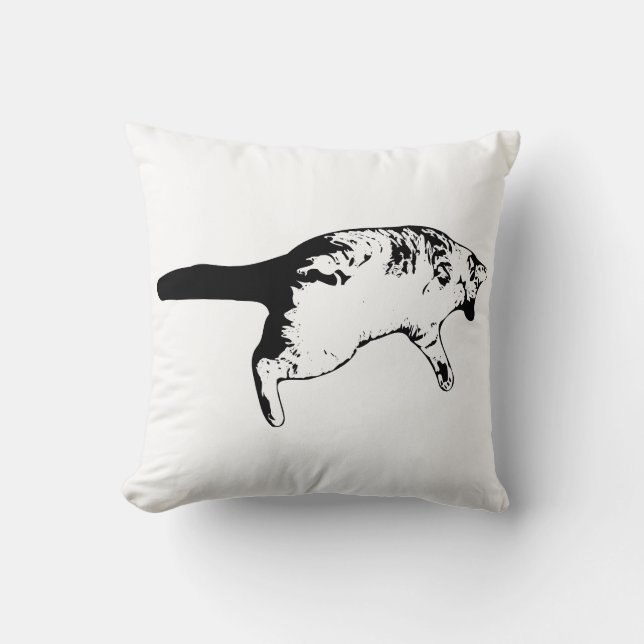 Coussin Whiskered Wonder in Ink Texture (Recto)