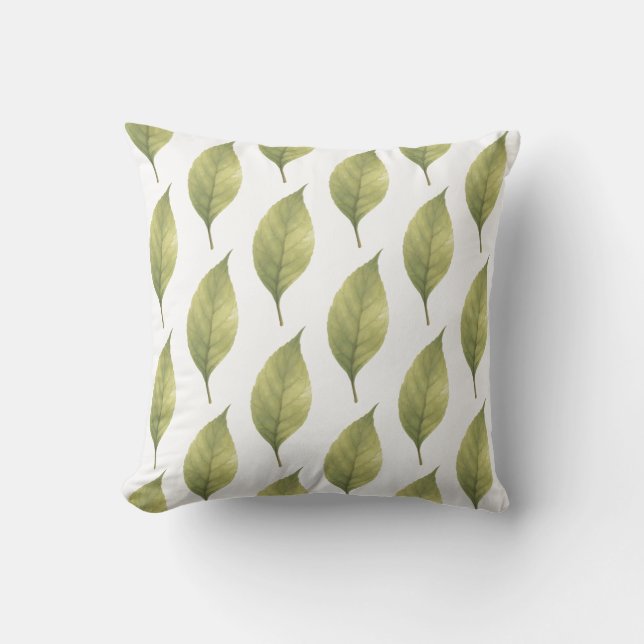 Coussin Whispering Leaves Sage (Recto)