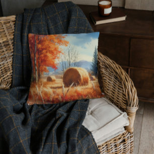 Coussin Whispers d'automne : Une Sérénade d'aquarelle