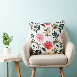 Coussin Whispers de jardin - Fleurs Aquarelle Floral