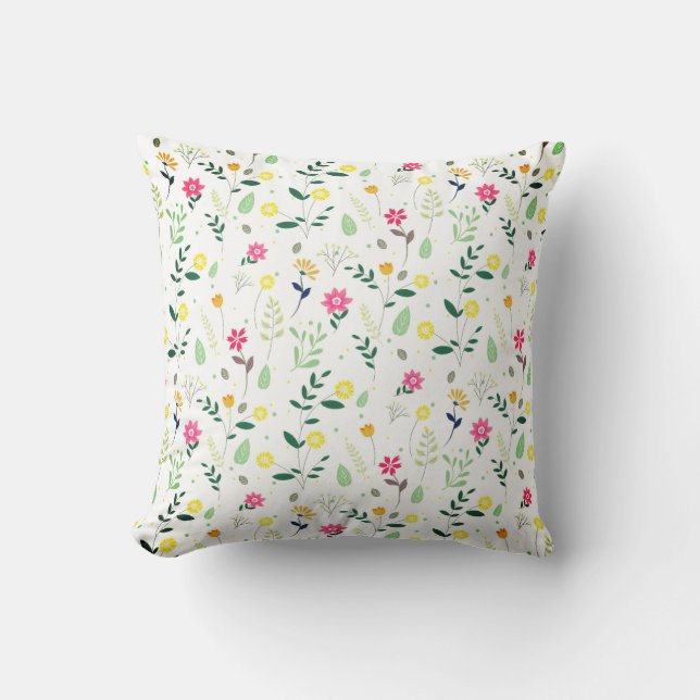 Coussin Whispers De Printemps Fleurissant Avec Pétales Bla (Recto)