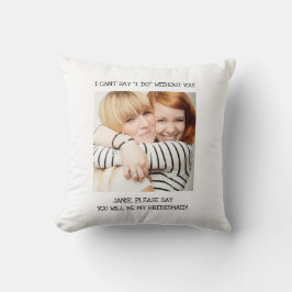 Coussin White Best Friend Photo Bridesmaid Invitation