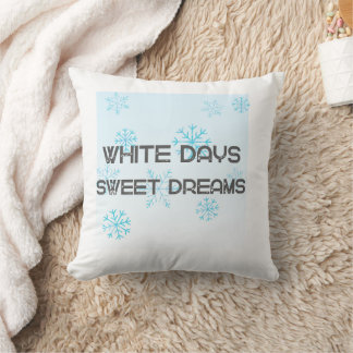 Coussin White Days Sweet Dreams Cozy Winter Blanket | Snow