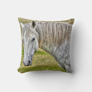 Coussin White New Forest Pony Wild Horse