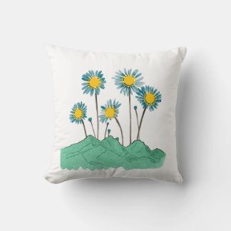 Coussin White Pillow with Kazakhstan Cultural Design