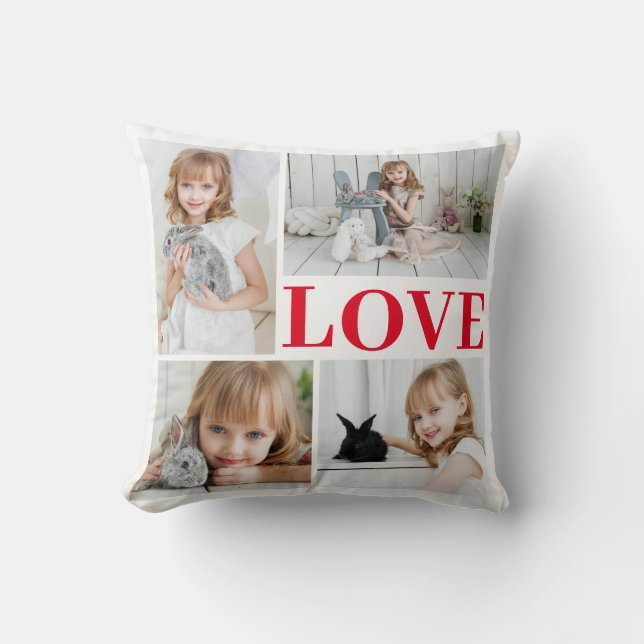 Coussin White Romantic Love Saint Valentin Photo (Recto)