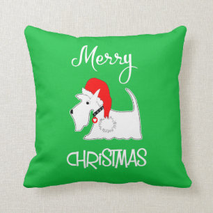Coussin White Scottie Chien mignonne Amoureux de les chien