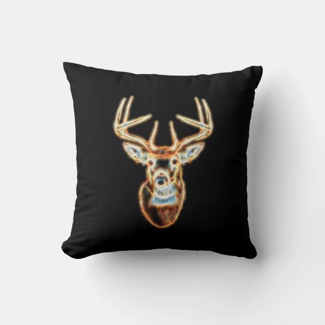 Coussin White tail Deer Head Energy Spirit (Recto)