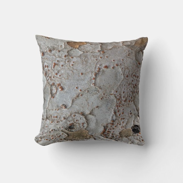 Coussin Wilderness White Abstrait Tree Bark Photo Nature (Recto)