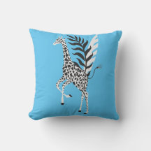 Coussin Wildlife Friendship - Giraffe Blue sky