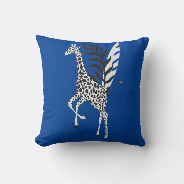 Coussin Wildlife Friendship - Giraffe Deep Blue (Recto)