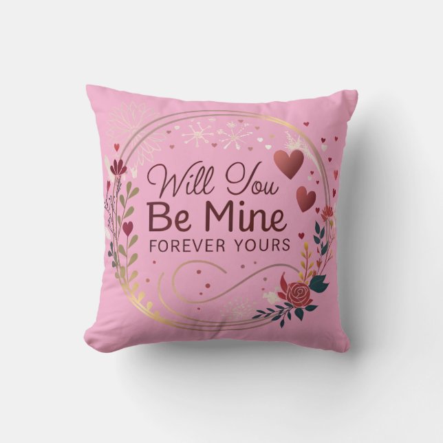 Coussin Will You Be Mine – A Timeless Promise of Love (Recto)