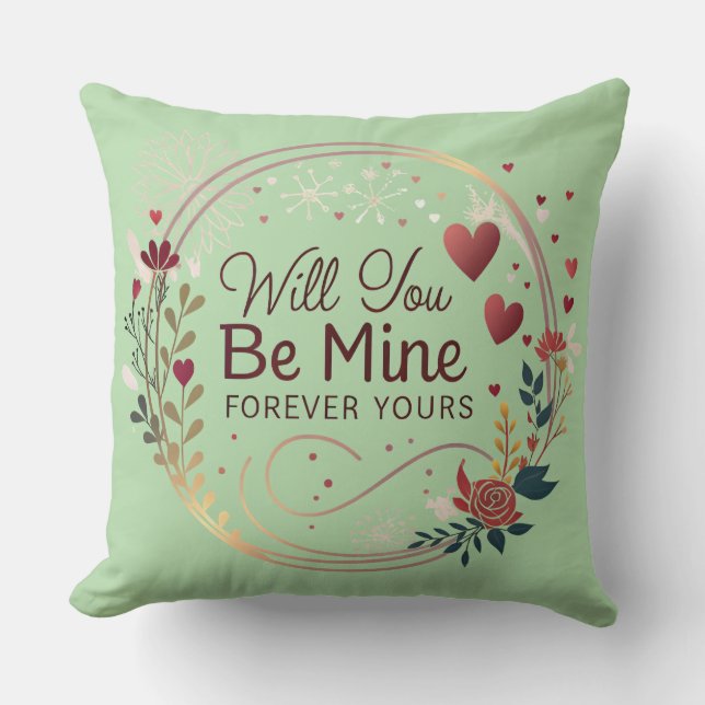 Coussin Will You Be Mine – A Timeless Promise of Love (Recto)