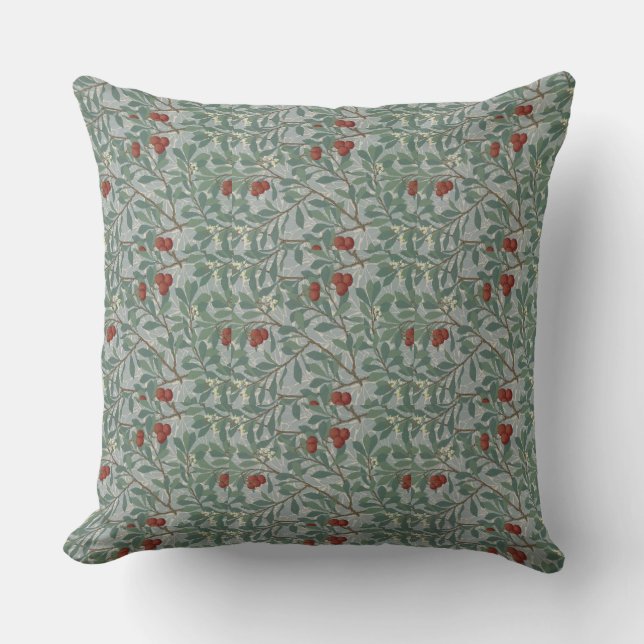 Coussin William Morris Art Décoratif Arbutus Motif (Recto)