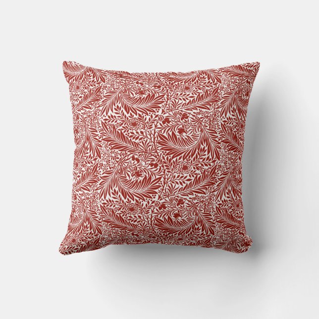 Coussin William Morris Cherry Red Larkspur Motif (Verso)