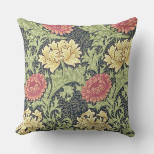 Coussin William Morris Chrysanthemum Vintage Floral Art