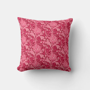 Coussin William Morris Damask, Fuchsia Pink
