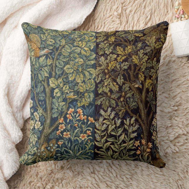 Coussin William Morris Faisan Arbre Fleur (Couverture)