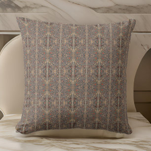 Coussin William * Morris Gris Pêche Florale Vintage