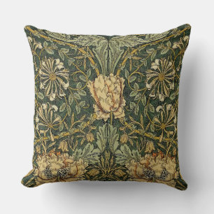 Coussin William Morris Honeysuckle Vert Floral
