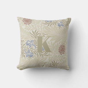 Coussin William Morris Lt Blue & Rust Larkspur Motif