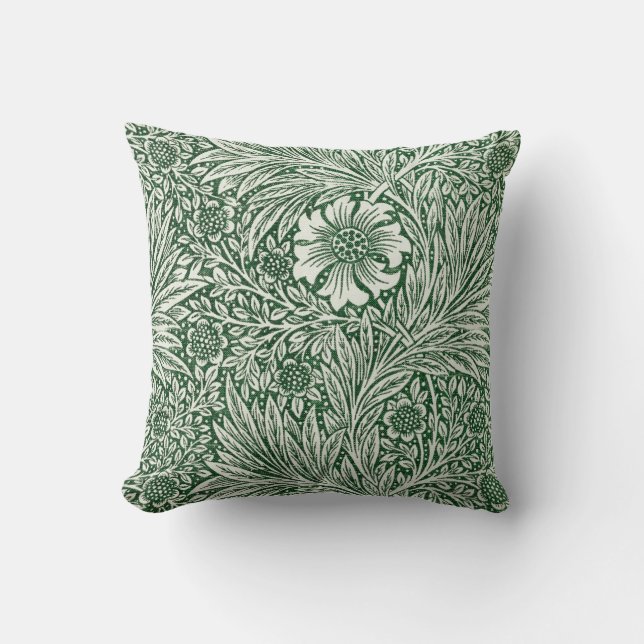 Coussin william morris marigold fleurs vertes (Recto)