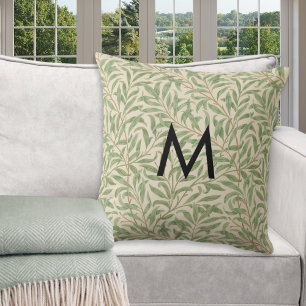 Coussin William Morris Motif Branche de Saule Monogramme