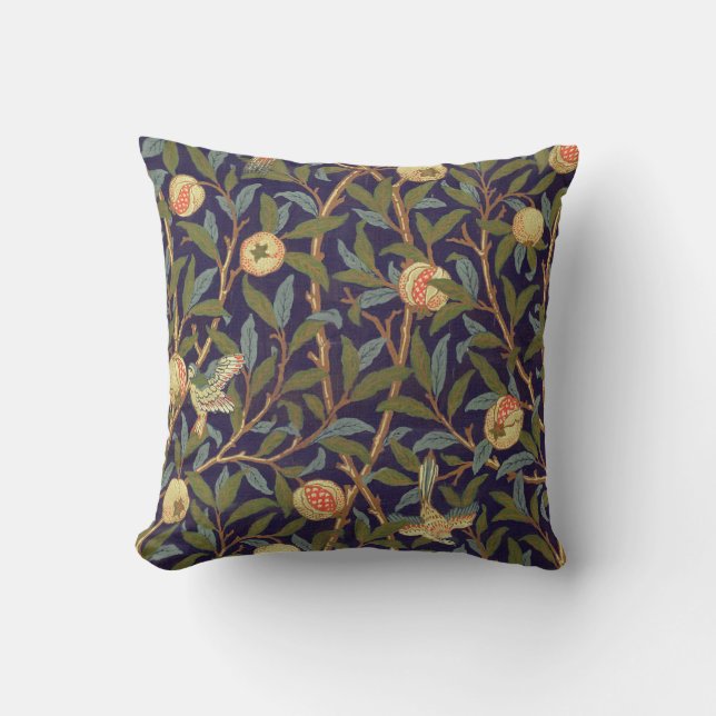 Coussin William Morris Oiseau Et Grenade (Recto)