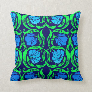 Coussin William Morris Pimpernel, Cobalt Blue and Green