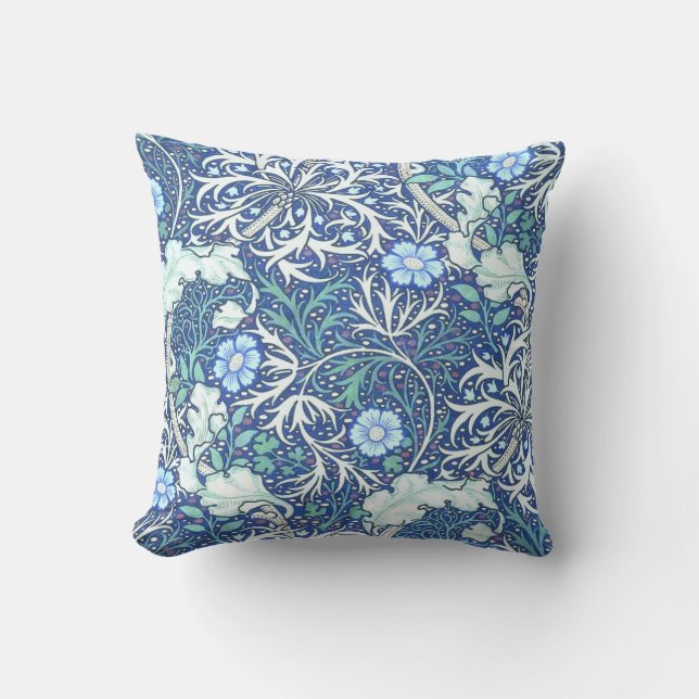 Coussin William Morris Seaweed Blue (Recto)