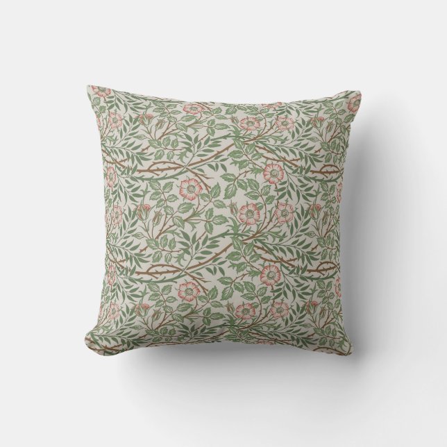 Coussin William Morris Sweetbrie Floral Art Nouveau (Recto)