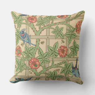 Coussin William Morris Trellis Design classique de papier 