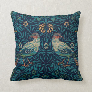 Coussin William Morris Vintage Blue Birds Motif 