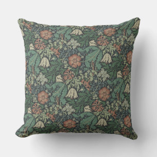 Coussin William Morris Vintage Floral Rose Green Compton