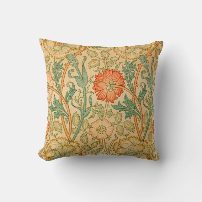 Coussin William Morris's Pink et Rose célèbre motif (Recto)