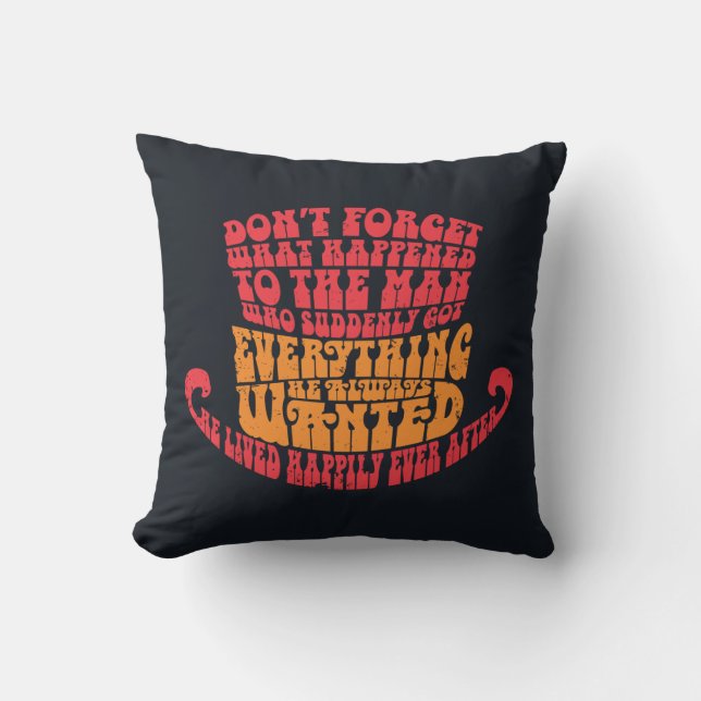 Coussin Willy Wonka Typographie Casquette (Recto)