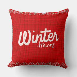 Coussin Winter Dreams Knitted Pattern – Cozy Red Holiday D