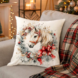 Coussin Winter Horse in Frosty Woods