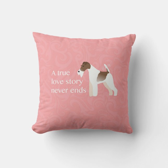 Coussin Wire Fox Terrier - Une véritable histoire d'amour  (Recto)