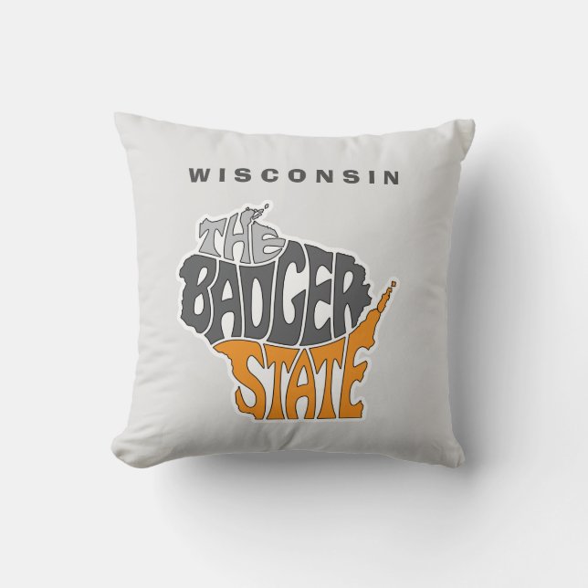 Coussin Wisconsin State Pseudo Word Art (Recto)