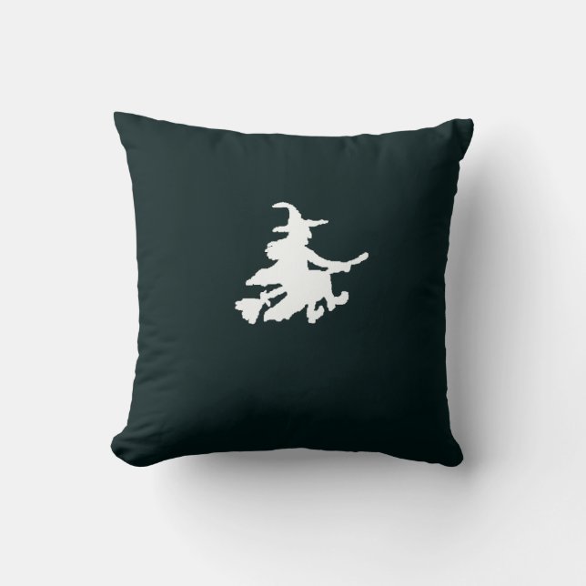 Coussin Witches on Black Throw Pillow (Recto)