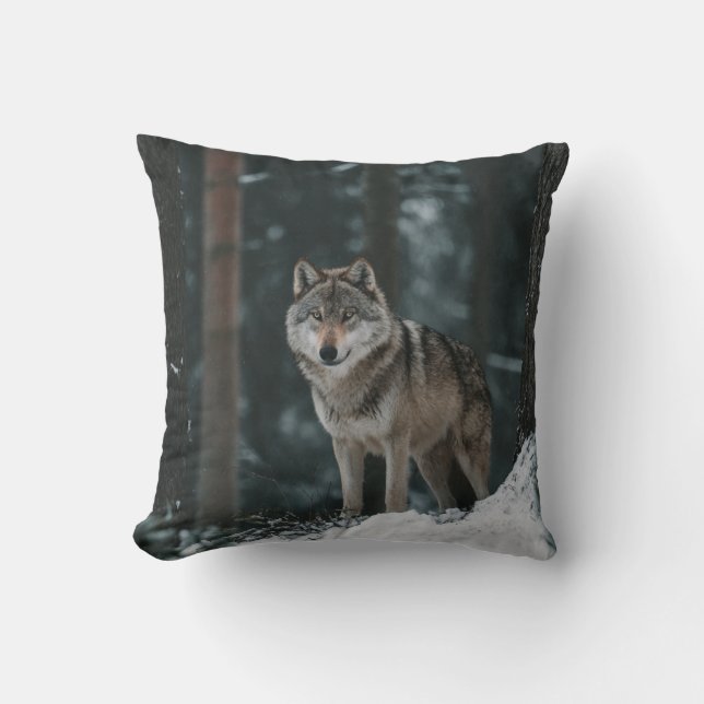 Coussin Wolf in Winter (Recto)