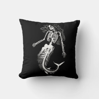 Coussin Womens Funny Halloween Mermaid Skeleton
