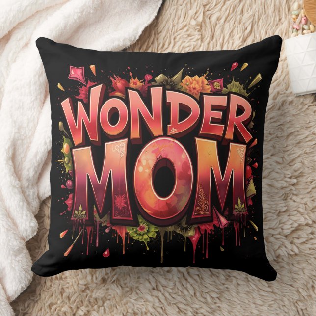 Coussin Wonder Mom Citer Fleurs Fête des mères (Couverture)