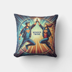 Coussin Wonder Twins - Le pouvoir du travail d'équipe