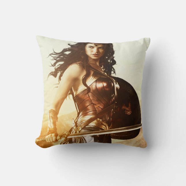 Coussin Wonder Woman Au coucher Du Soleil (Recto)