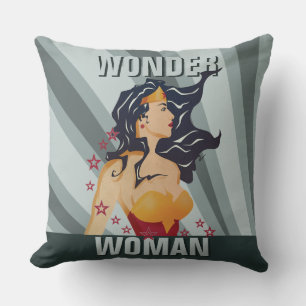 Coussin Wonder Woman Profil rétrospectif Sunburst