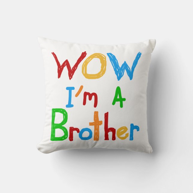Coussin WOW Je suis un Frère T-shirts et GIfts (Recto)